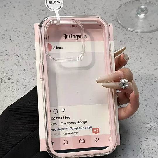 Luxury Candy Color Frame Clear Back Phone Case For iPhone 17 16 15 14 13 12 Pro Max- Acrylic Shockproof Bumper Cover