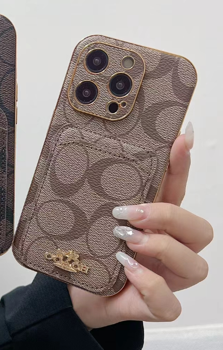 Phone Case with Card Holder - Luxury Monogram Design