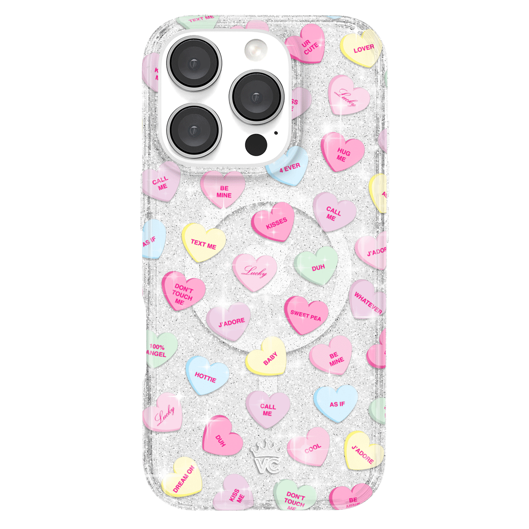 Sweet Hearts Glitter iPhone Case – Stylish Slim Phone Cover