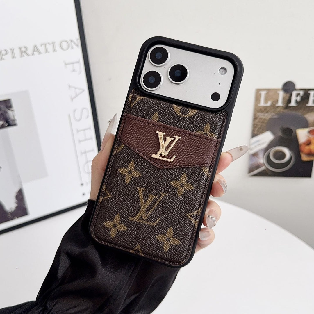 Lux Card Holder iPhone Case – Timeless Luxury Design for iPhone 17 Pro / 16 / 15 / 14