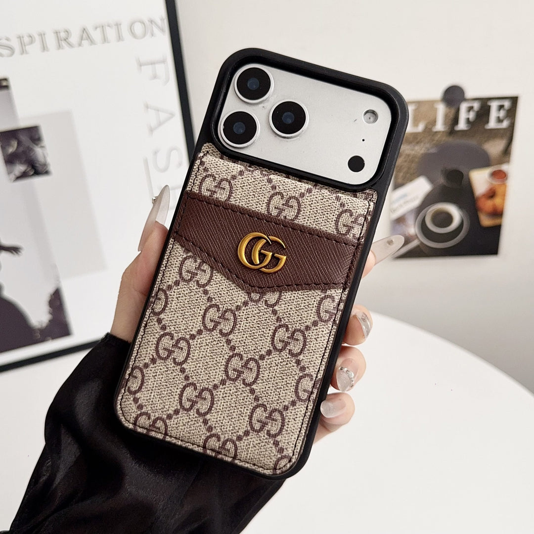 Lux Card Holder iPhone Case – Timeless Luxury Design for iPhone 17 Pro / 16 / 15 / 14