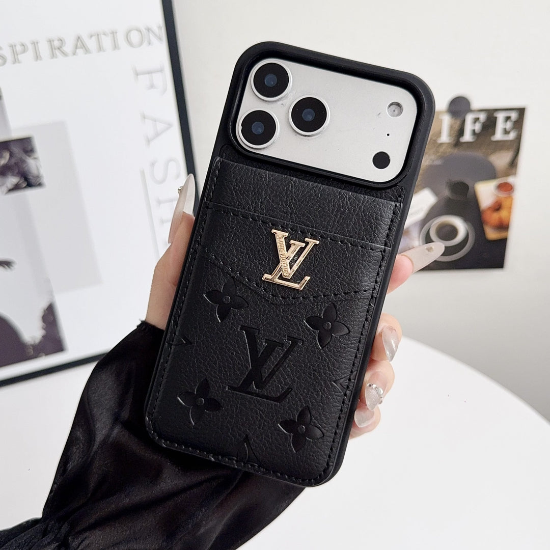 Lux Card Holder iPhone Case – Timeless Luxury Design for iPhone 17 Pro / 16 / 15 / 14