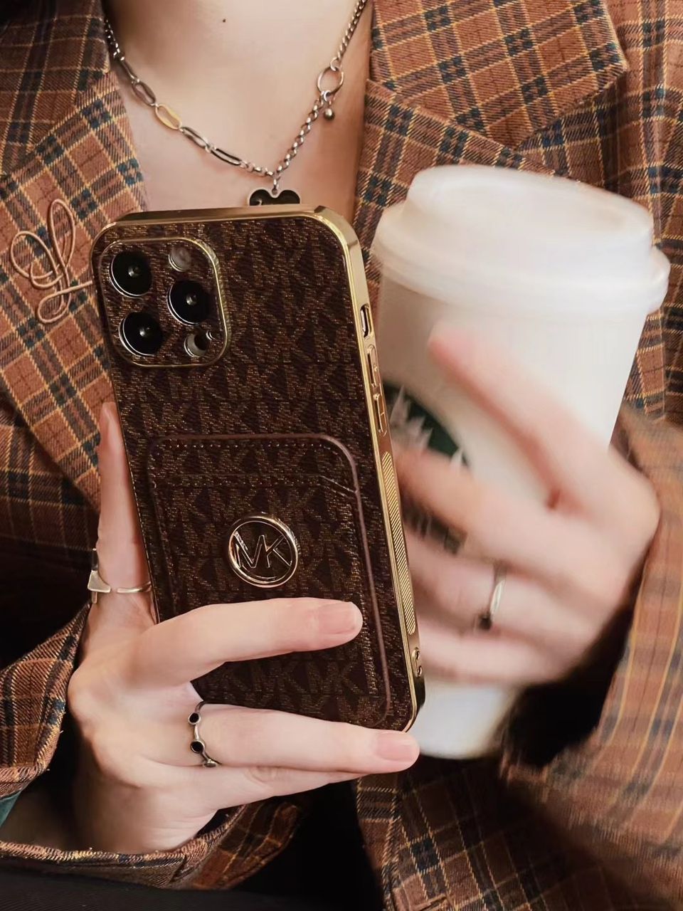 Stylish Monogram Phone Cases with Card Holder