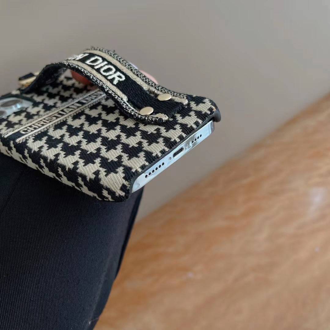 Phone Case with Hand Strap for iPhone Fashion Fabric