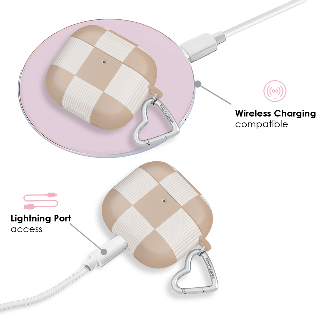 Nude Vibe Checker AirPods Case – Cute Protective Cover