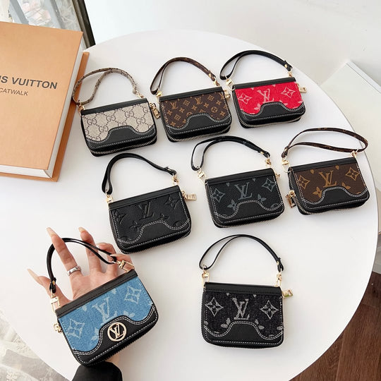 Mini Handbag Zip Wallet Card Holder Leather Coin Purse