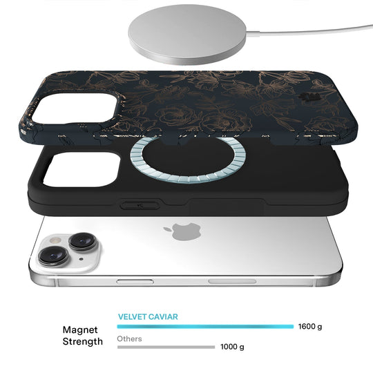 Floral Rose Gold Chrome iPhone Case – Aesthetic Shockproof Phone Cover
