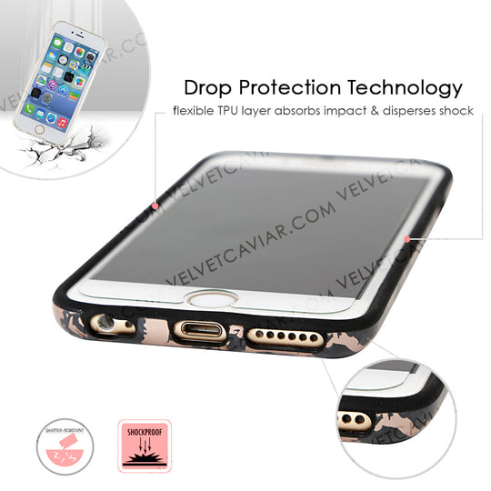 Black Marble Rose Gold Chrome iPhone Case – Aesthetic Shockproof Phone Cover