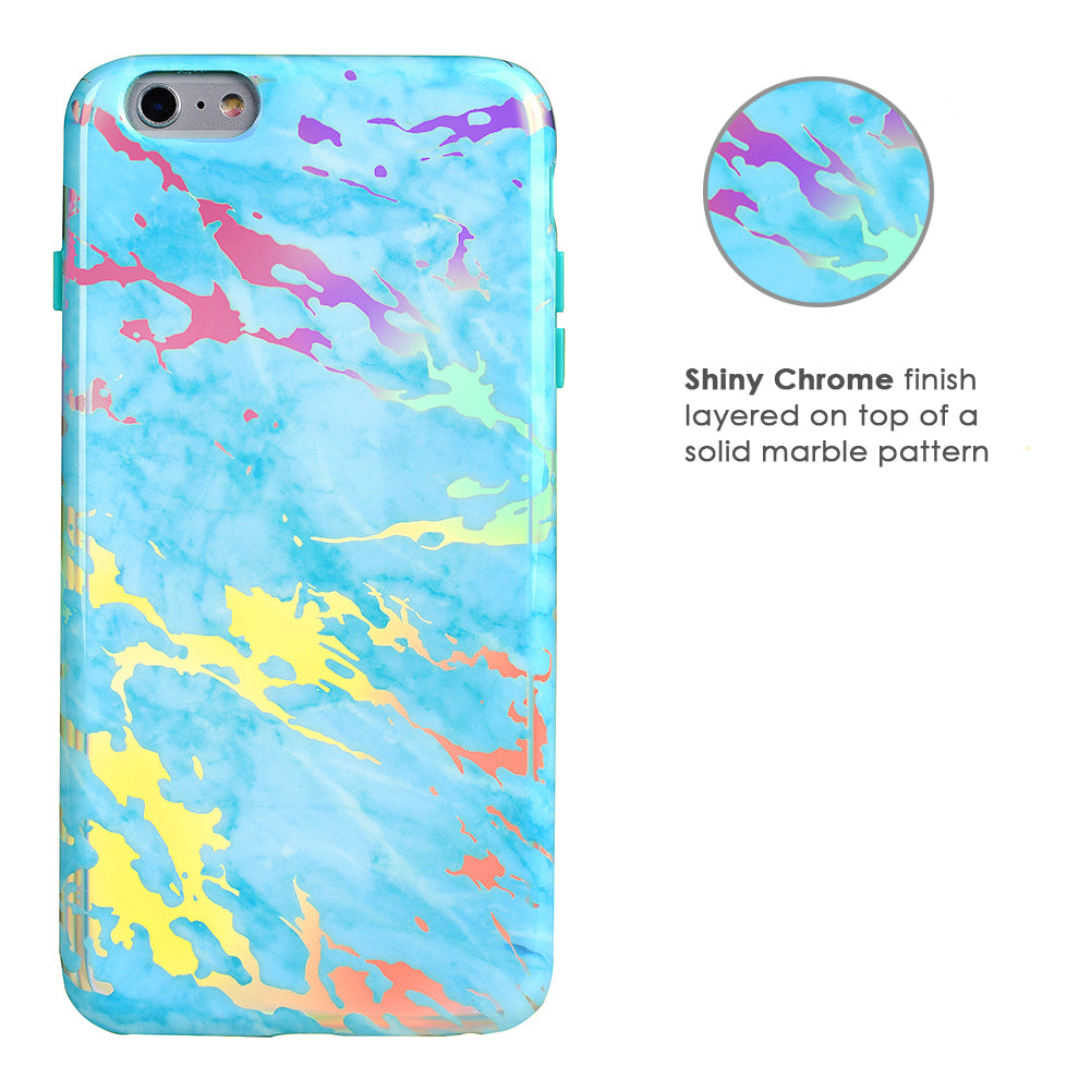 Blue Marble Holo Chrome iPhone Case – Stylish Slim Phone Cover