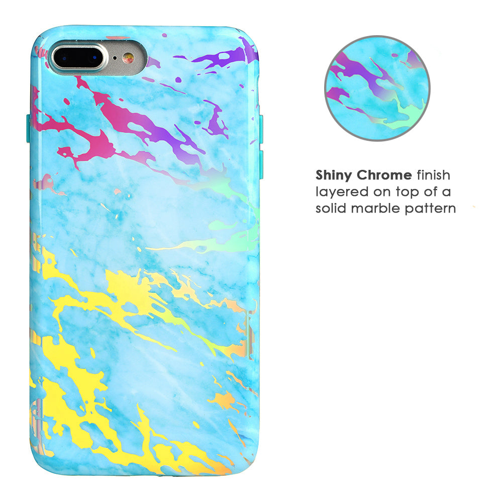 Blue Marble Holo Chrome iPhone Case – Stylish Slim Phone Cover