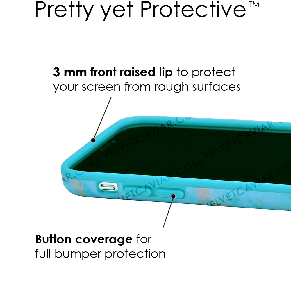Blue Marble Holo Chrome iPhone Case – Stylish Slim Phone Cover