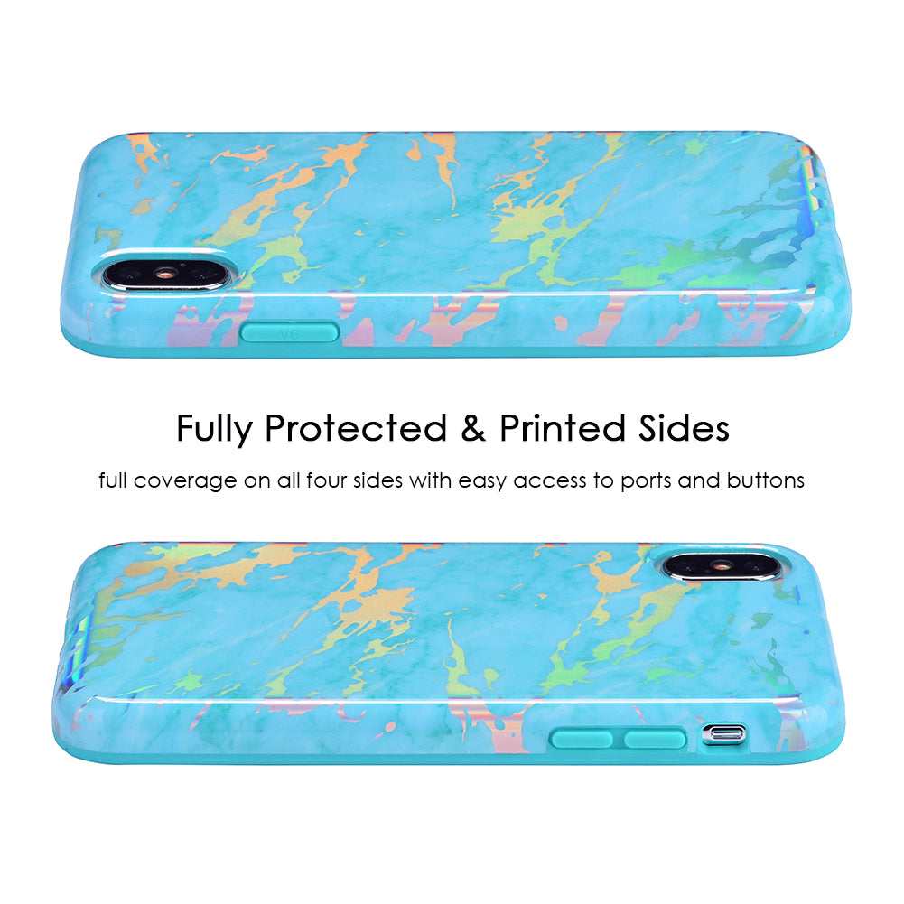 Blue Marble Holo Chrome iPhone Case – Stylish Slim Phone Cover