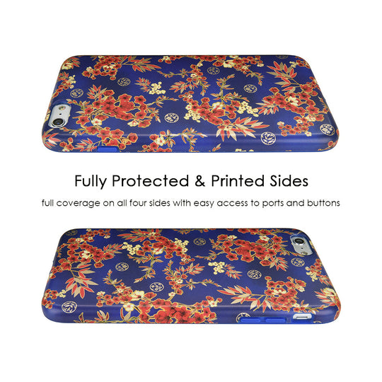 Cherry Blossom Floral Chrome iPhone Case – Chic Designer-Style Phone Cover