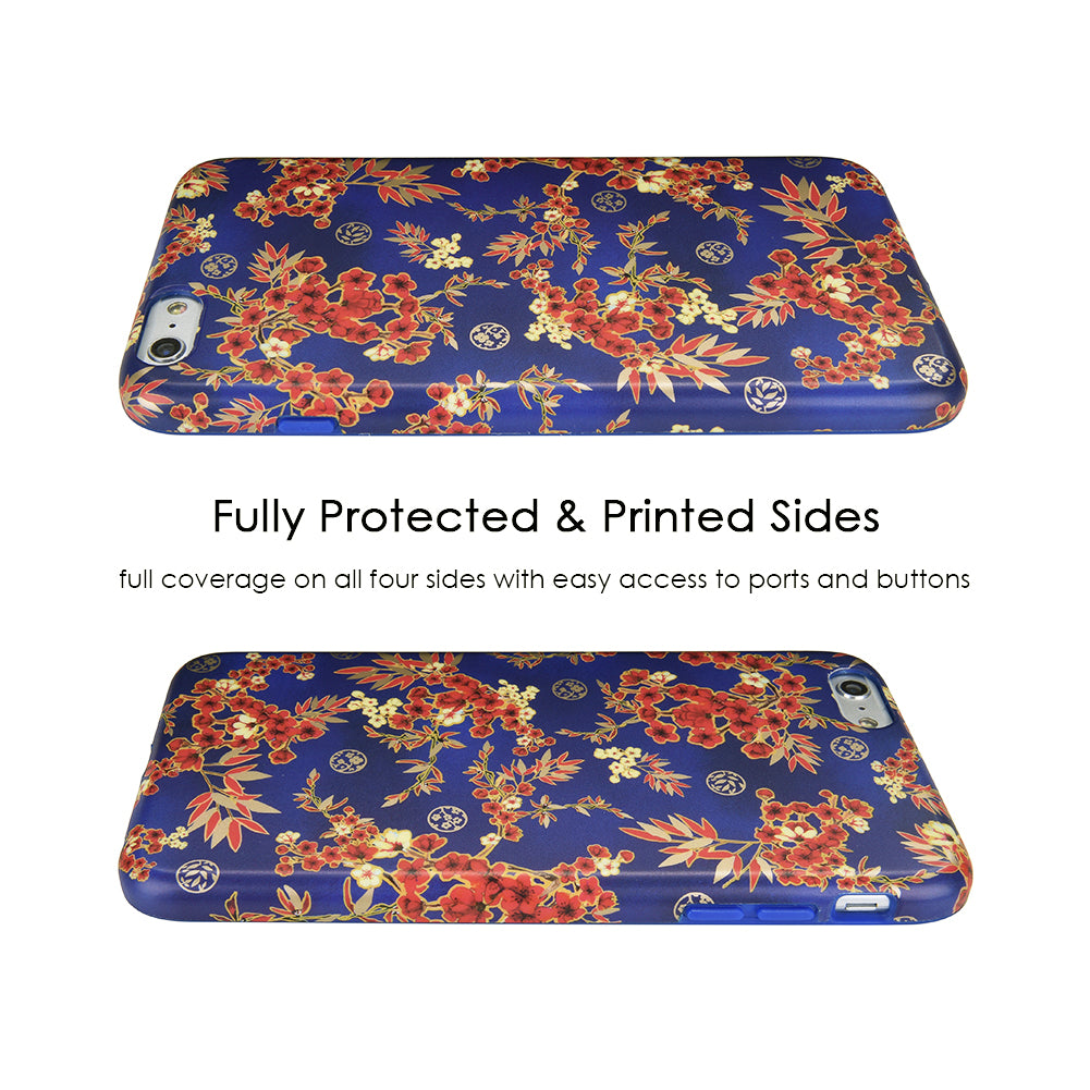 Cherry Blossom Floral Chrome iPhone Case – Chic Designer-Style Phone Cover