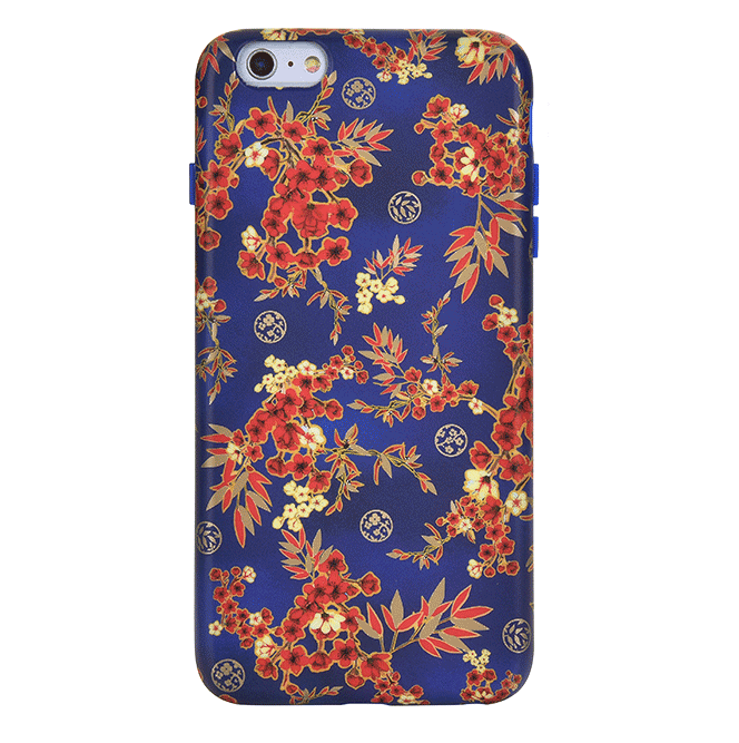 Cherry Blossom Floral Chrome iPhone Case – Chic Designer-Style Phone Cover