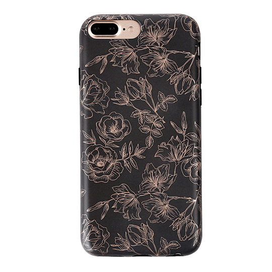 Floral Rose Gold Chrome iPhone Case – Aesthetic Shockproof Phone Cover