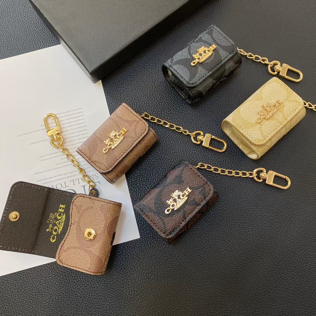 Luxury AirPods Cases – Stylish Monogram with Chain