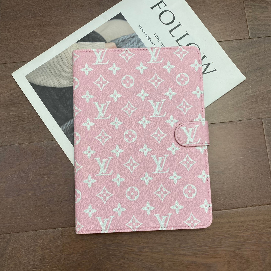 Elegant Monogram Canvas Flip Cover for Apple iPad | Luxury-Inspired Protective Case