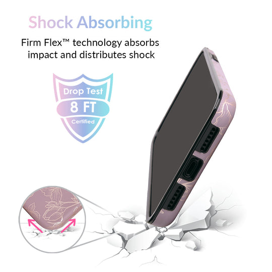 Dusty Rose Chrome Floral iPhone Case – Luxury Aesthetic Phone Cover