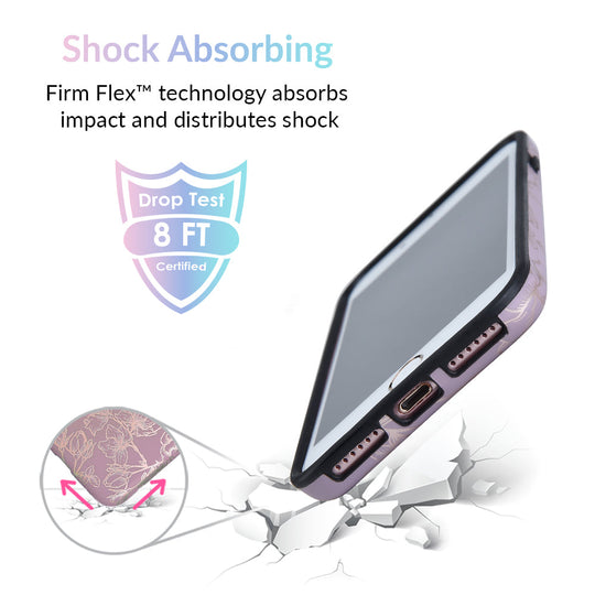 Dusty Rose Chrome Floral iPhone Case – Luxury Aesthetic Phone Cover