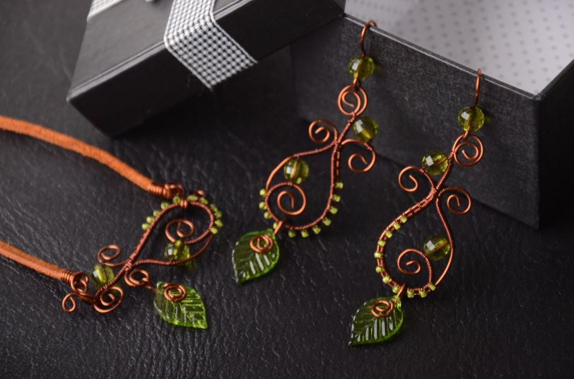 Handmade jewelry set of 2 items copper accessories for women gift ideas