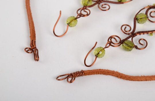 Handmade jewelry set of 2 items copper accessories for women gift ideas