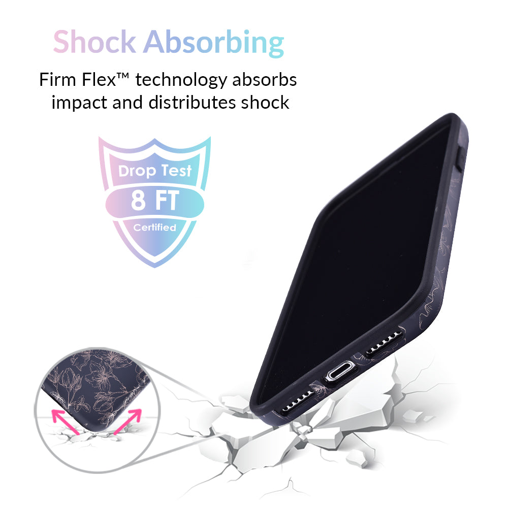Floral Rose Gold Chrome iPhone Case – Aesthetic Shockproof Phone Cover