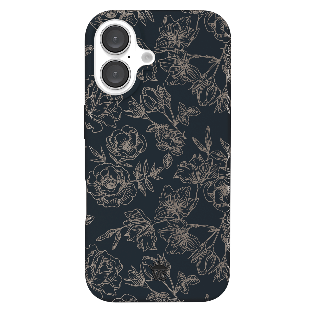 Floral Rose Gold Chrome iPhone Case – Aesthetic Shockproof Phone Cover