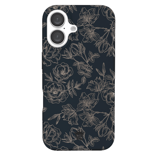 Floral Rose Gold Chrome iPhone Case – Aesthetic Shockproof Phone Cover