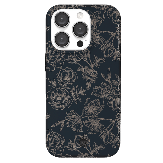 Floral Rose Gold Chrome iPhone Case – Aesthetic Shockproof Phone Cover