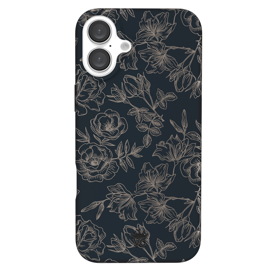 Floral Rose Gold Chrome iPhone Case – Aesthetic Shockproof Phone Cover