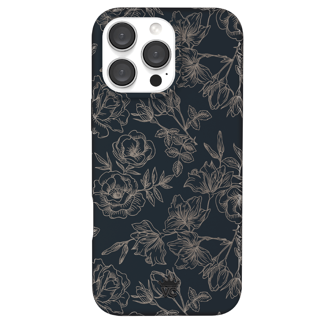 Floral Rose Gold Chrome iPhone Case – Aesthetic Shockproof Phone Cover