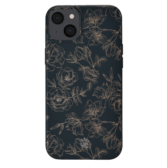 Floral Rose Gold Chrome iPhone Case – Aesthetic Shockproof Phone Cover