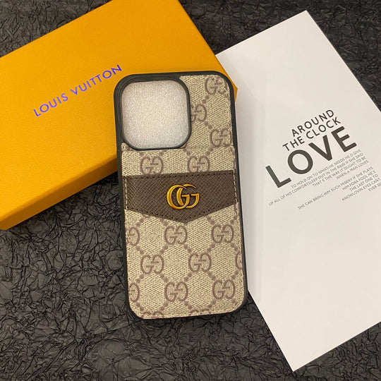 Luxury Monogram Flip Wallet iPhone 17 Case – High-End Designer Style