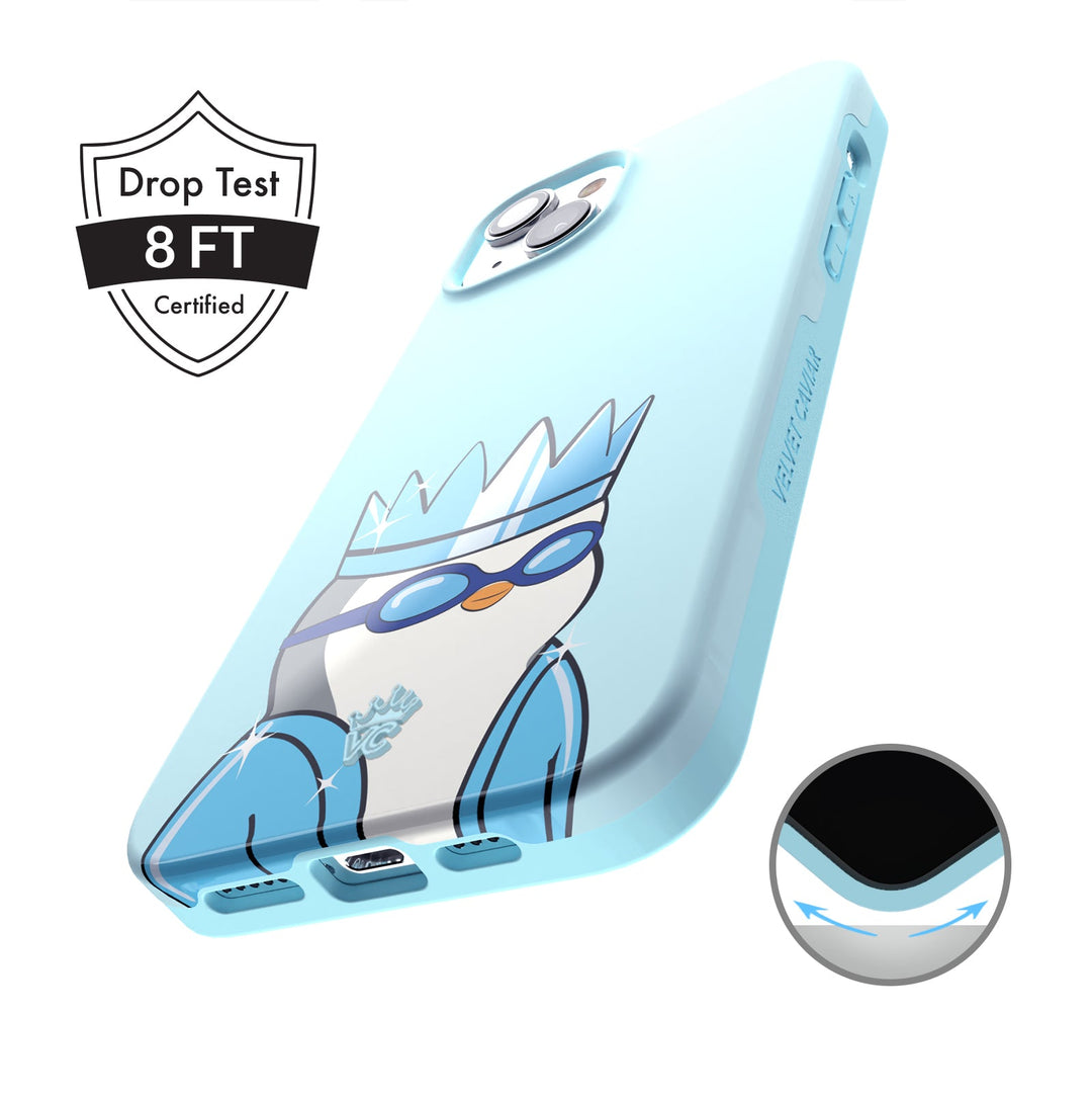 Pudgy Penguins Polar Blue iPhone Case – Trendy Protective Phone Cover