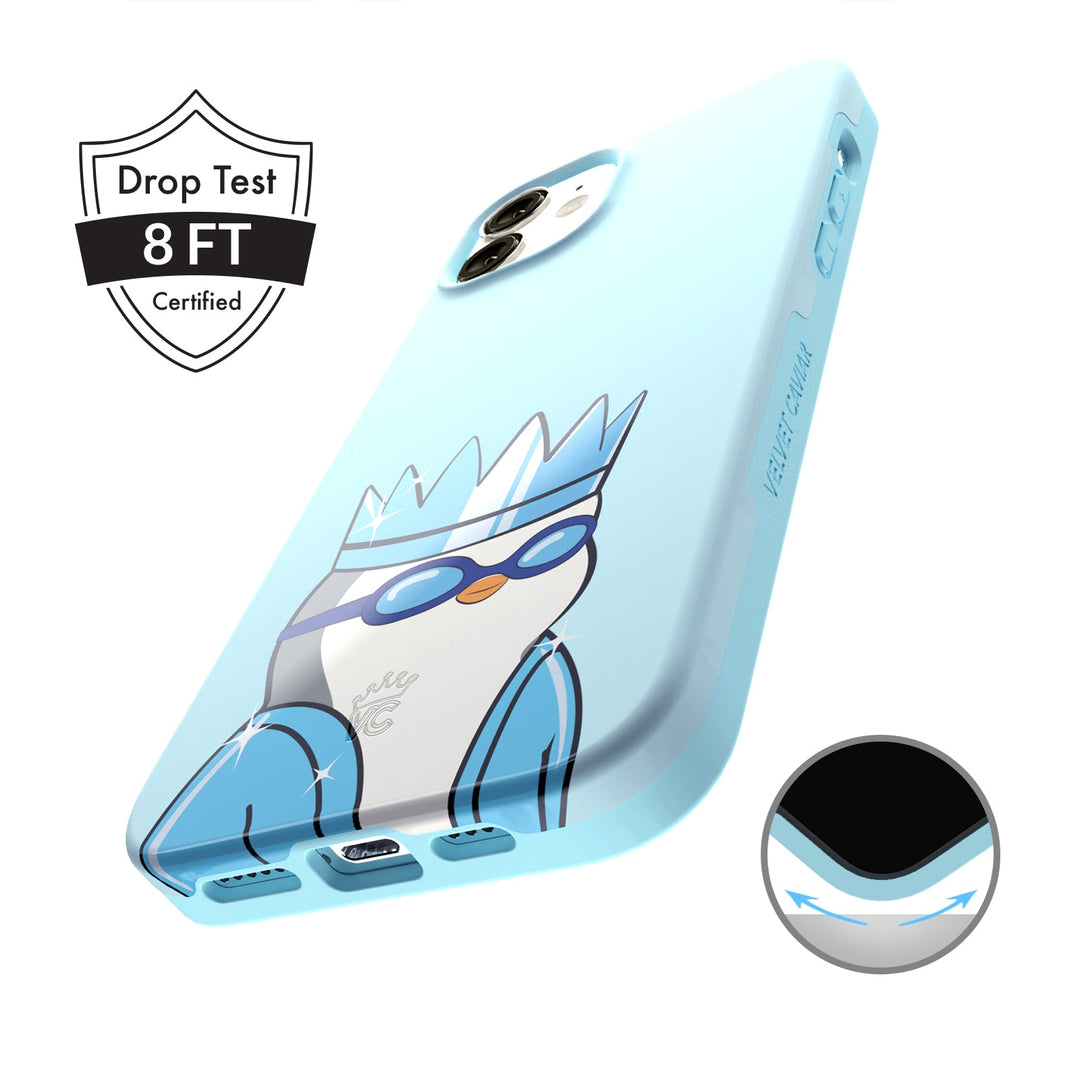Pudgy Penguins Polar Blue iPhone Case – Trendy Protective Phone Cover