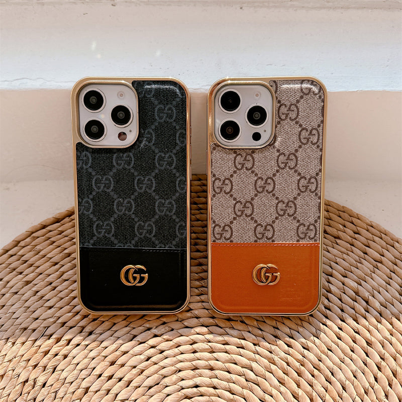 Luxury Monogram iPhone Case – Designer Card Holder Crossbody Cover for iPhone 17 Pro Max / 16 / 15 / 14