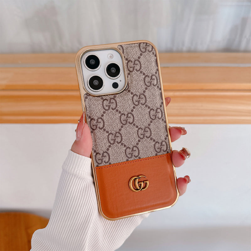 Luxury Monogram iPhone Case – Designer Card Holder Crossbody Cover for iPhone 17 Pro Max / 16 / 15 / 14