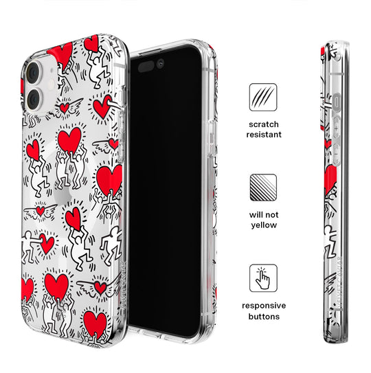 Keith Haring Heart-ist iPhone Case – Stylish Slim Phone Cover