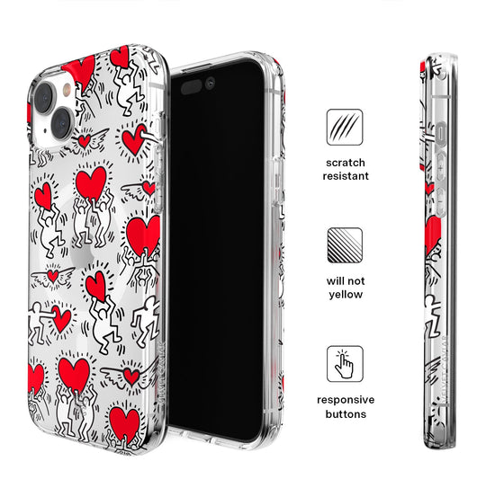 Keith Haring Heart-ist iPhone Case – Stylish Slim Phone Cover