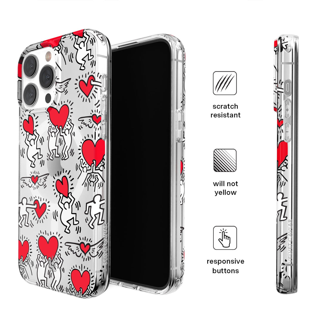 Keith Haring Heart-ist iPhone Case – Stylish Slim Phone Cover