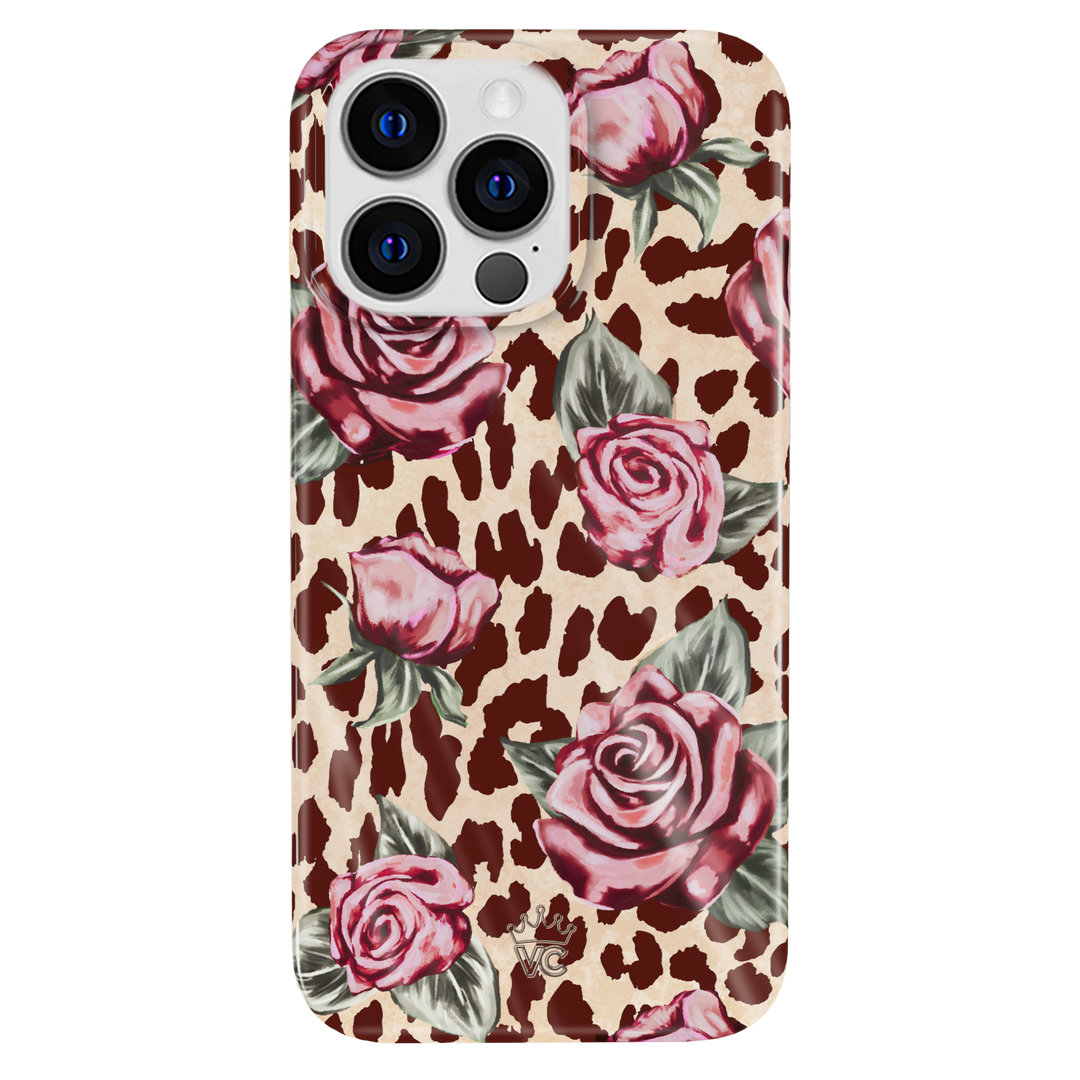 Rosy Leopard iPhone Case – Aesthetic Shockproof Phone Cover