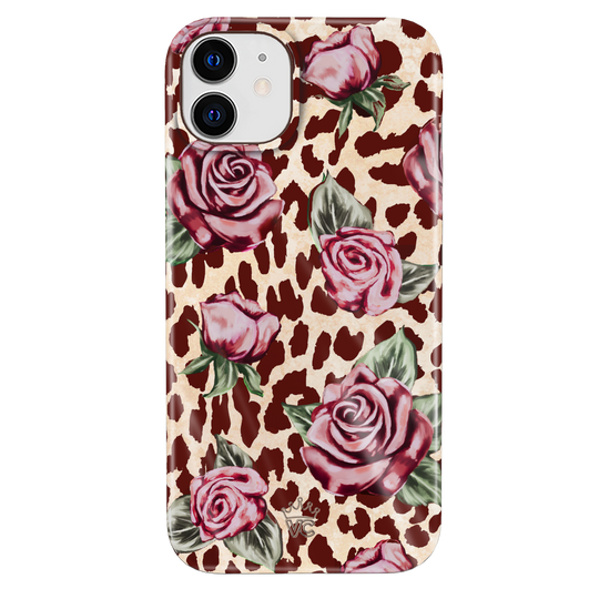 Rosy Leopard iPhone Case – Aesthetic Shockproof Phone Cover