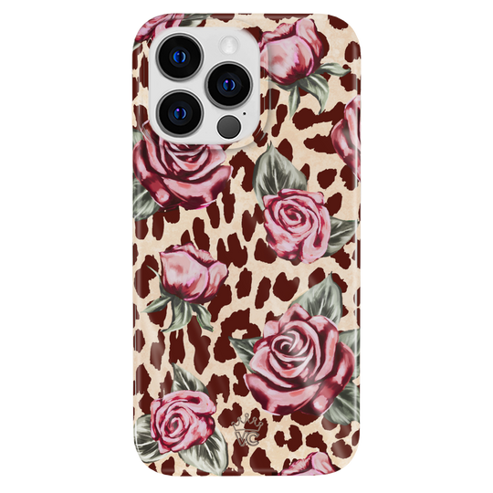Rosy Leopard iPhone Case – Aesthetic Shockproof Phone Cover