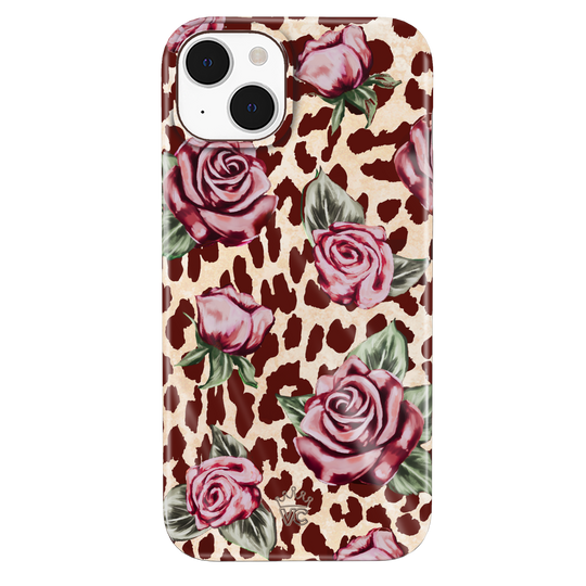 Rosy Leopard iPhone Case – Aesthetic Shockproof Phone Cover