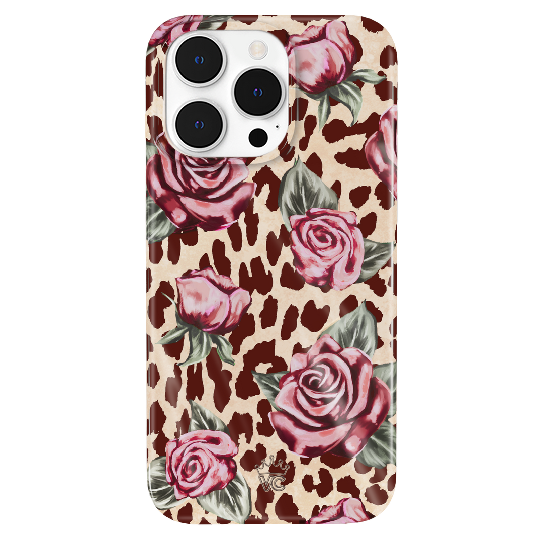 Rosy Leopard iPhone Case – Aesthetic Shockproof Phone Cover
