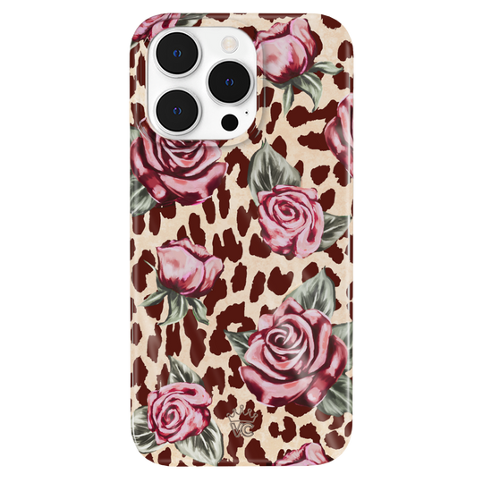 Rosy Leopard iPhone Case – Aesthetic Shockproof Phone Cover