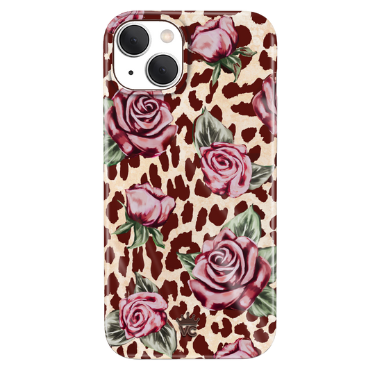 Rosy Leopard iPhone Case – Aesthetic Shockproof Phone Cover