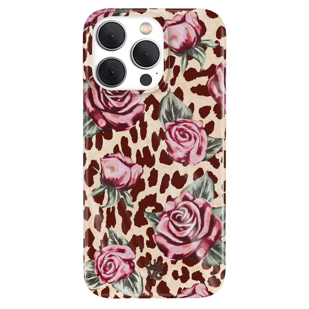 Rosy Leopard iPhone Case – Aesthetic Shockproof Phone Cover