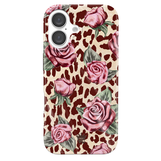 Rosy Leopard iPhone Case – Aesthetic Shockproof Phone Cover